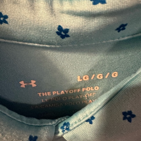 Under Armor Men's Light Blue Patterned Polo Shirt - Picture 3 of 3